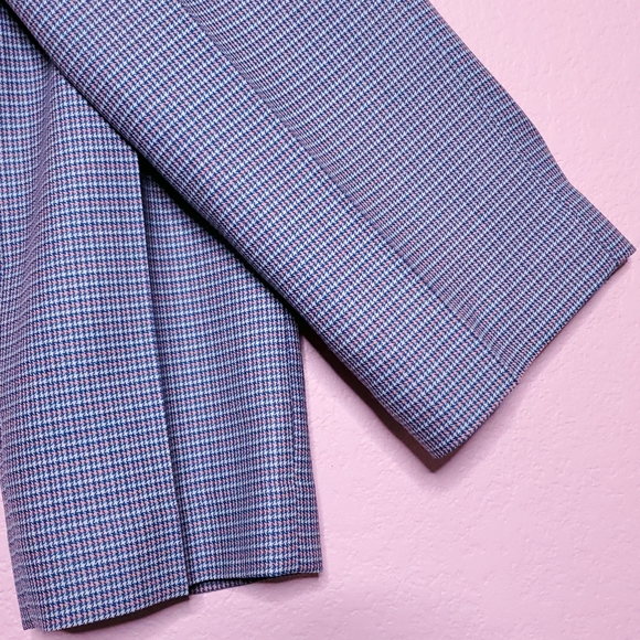 Pendleton Plaid Houndstooth Blue Wool Pants - Picture 12 of 16